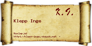 Klepp Inge névjegykártya